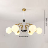 Modern White Glass Globe Chandelier For Bedroom Lighting