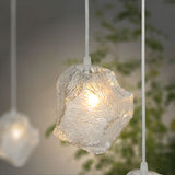Minimalist Glass Pendant Lamp - Ice Hanging Ceiling Light For Dining Room Clear