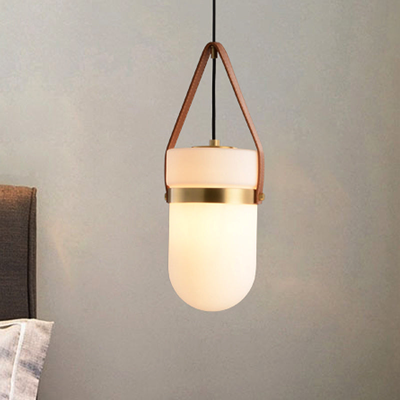 Contemporary White Glass Ceiling Pendant Lamp For Bedrooms