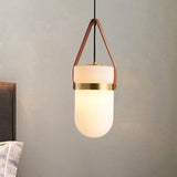 Contemporary White Glass Ceiling Pendant Lamp For Bedrooms