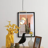 Modern Square Pendant Ceiling Light - 1 Head Gold Hanging Kit With White Glass Shade