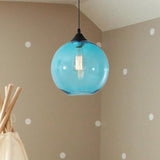 Macaron Glass Pendant Ceiling Light - Clear/Coffee/Red Dining Room Hanging Lamp Kit