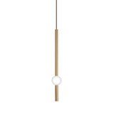 Gold And White Glass Flute Pendant Light- Single Head Stairway Fixture