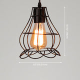 Retro Industrial Metal Cage Pendant Light Fixture For Restaurants - 1-Light Ceiling Hanging Lamp