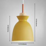 Nordic Style 1-Light Pendant Lamp With Wooden Top For Modern Restaurants