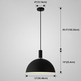 Nordic Style Metal Hemispherical Pendant Lamp - | Restaurant Ceiling Light 1