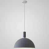 Nordic Style Metal Hemispherical Pendant Lamp - | Restaurant Ceiling Light 1 Grey / 12