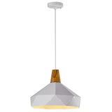 Diamond Dining Room Pendant Modern Metal Ceiling Light With 1 Hanging White / 12.5
