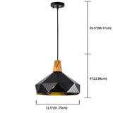 Diamond Dining Room Pendant Modern Metal Ceiling Light With 1 Hanging