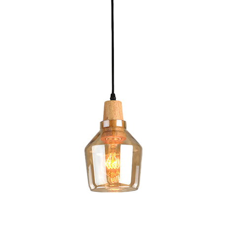 Modern Pendant Lamp With Amber Glass Shade - Barn/Disc/Trifle Hanging Light Kit 5.5/7.5/13 Wide