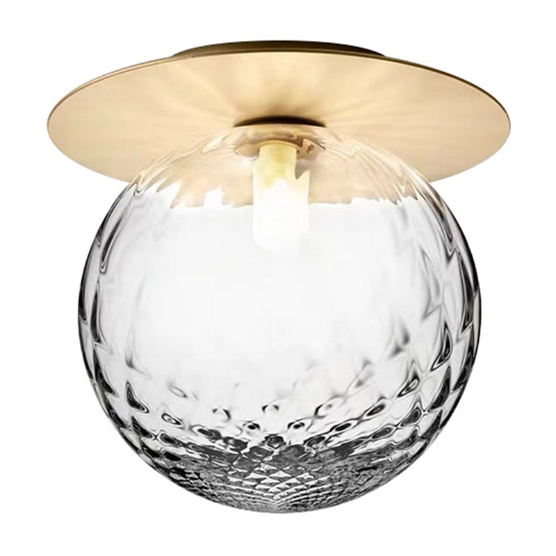 Modern Glass Semi-Flush Chandelier: 1-Light Ceiling Mount Fixture For Hallway Clear