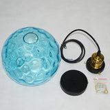 Vintage Industrial Blue Ripple Glass Pendant Lamp For Living Room Décor