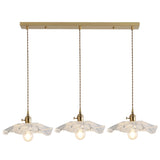 Vintage Industrial Flower-Shaped Glass Pendant Lamp - Clear Shade Ceiling Hanging Light 3 /