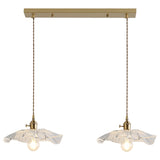 Vintage Industrial Flower-Shaped Glass Pendant Lamp - Clear Shade Ceiling Hanging Light 2 /
