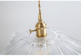 Vintage Industrial Flower-Shaped Glass Pendant Lamp - Clear Shade Ceiling Hanging Light