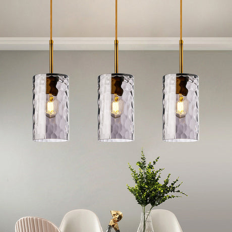 Minimalist Glass Pendant Lamp - Modern Ripple Design For Dining Room