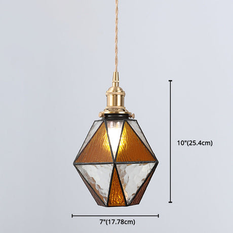 Icy Clear Glass Hanging Lamp - Tiffany-Style Geometric Pendant Light Fixture