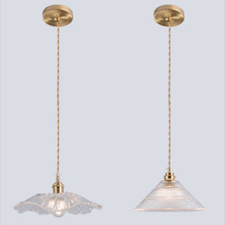Clear Glass Retro Industrial Pendant Light For Kitchen - 1-Light Ceiling Fixture