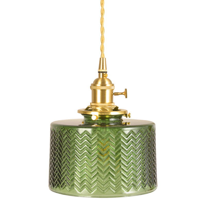 Wavy Glass Pendant Light - Vintage Industrial 1 Hanging Lamp