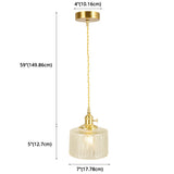 Wavy Glass Pendant Light - Vintage Industrial 1 Hanging Lamp