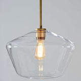 Modern Minimalist Glass Pendant Light For Dining Room - 1-Light Hanging Lamp Clear / 12