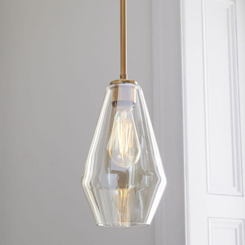 Modern Minimalist Glass Pendant Light For Dining Room - 1-Light Hanging Lamp