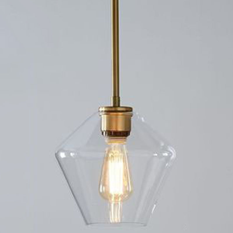 Modern Minimalist Glass Pendant Light For Dining Room - 1-Light Hanging Lamp Clear / 9