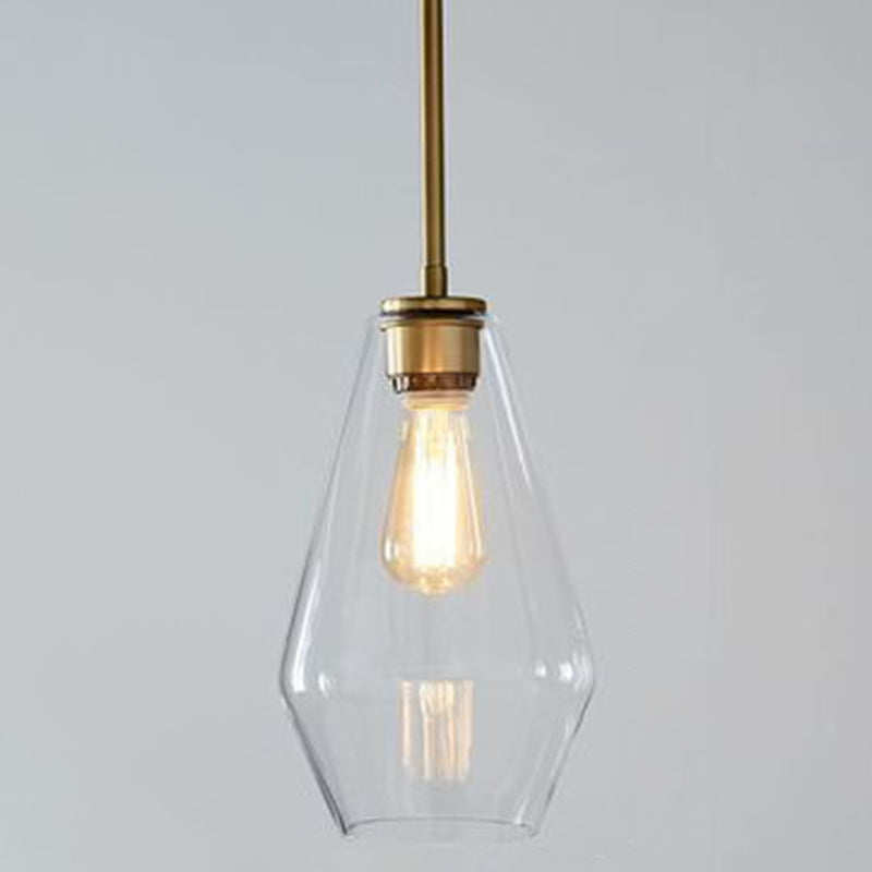 Modern Minimalist Glass Pendant Light For Dining Room - 1-Light Hanging Lamp Clear / 7