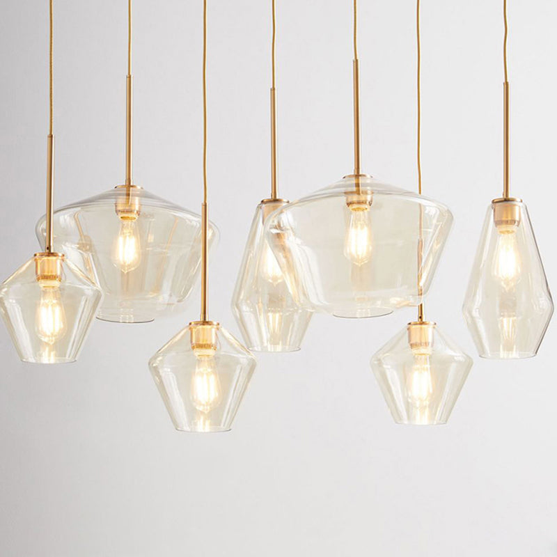 Modern Minimalist Glass Pendant Light For Dining Room - 1-Light Hanging Lamp