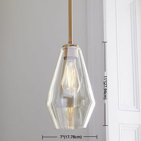 Modern Minimalist Glass Pendant Light For Dining Room - 1-Light Hanging Lamp