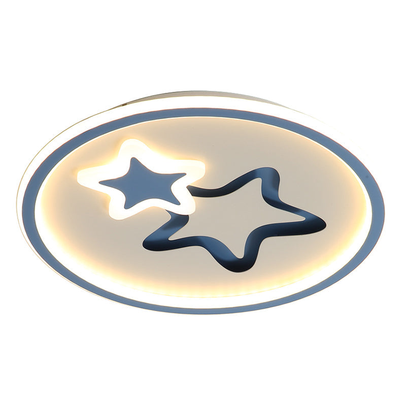 Contemporary Acrylic Star Flush Ceiling Light For Bedrooms
