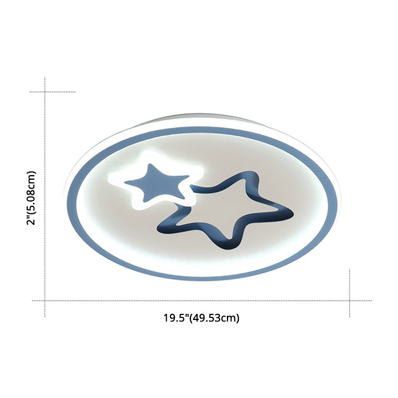 Contemporary Acrylic Star Flush Ceiling Light For Bedrooms