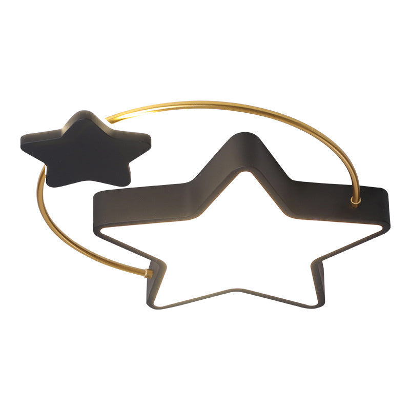 Modernist Acrylic Flush Mount Ceiling Light For Bedroom - Pentagram Design