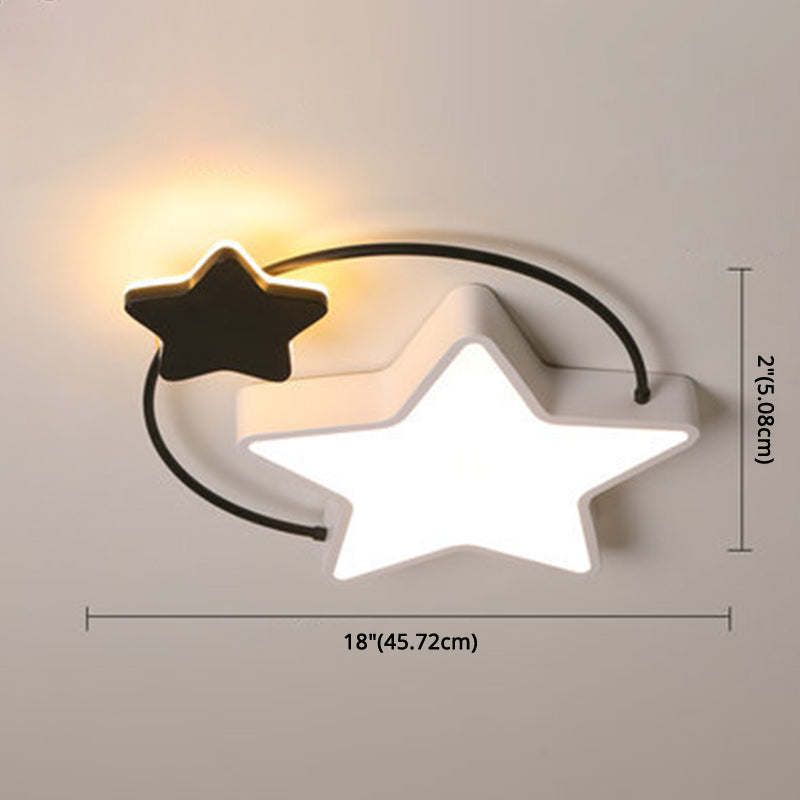 Modernist Acrylic Flush Mount Ceiling Light For Bedroom - Pentagram Design
