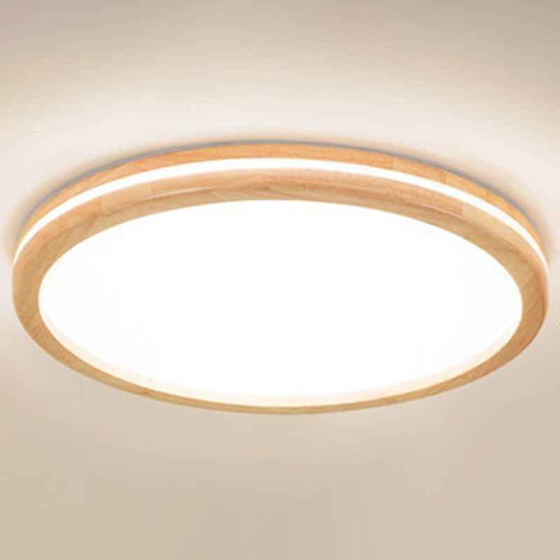 Ultra-Contemporary Integrated Led Semi Flush Ceiling Mount Chandelier For Bedroom Wood / 23.5 Round