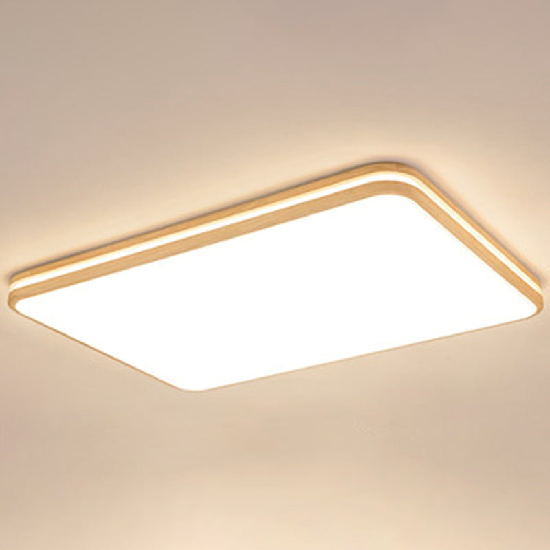 Ultra-Contemporary Integrated Led Semi Flush Ceiling Mount Chandelier For Bedroom Wood / 23.5 Square