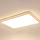 Ultra-Contemporary Integrated Led Semi Flush Ceiling Mount Chandelier For Bedroom Wood / 23.5 Square
