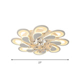 White Windmill Flush Lamp Led Acrylic Ceiling Fixture With Crystal Drop - 27’/31.5’ Modernist