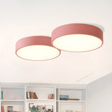 Minimalist Round Flush Mount Ceiling Lighting Fixture - 1 Light Aluminum