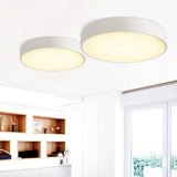 Minimalist Round Flush Mount Ceiling Lighting Fixture - 1 Light Aluminum