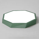Contemporary Acrylic Flush Mount Ceiling Light For Bedroom - Faceted Chandelier Green / 16.5’