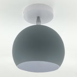 Macaron Metal Ceiling Mount Chandelier - 1-Light Semi Flush For Bedroom Grey / Globe