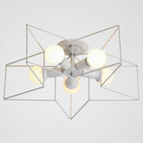Semi Flush Industrial Metal Chandelier For Bedroom - Stylish Ceiling Mount Lighting White / 21.5