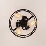 Retro Industrial Metal Flush Mount Ceiling Light For Living Room - Trellis Cage Design