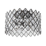 Crystal - Decorated Metal Semi Flush Light: Contemporary Indoor Ceiling Lighting In Black 3/5