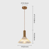 Simple Style Ribbed Glass Pendant Light Fixture For Bedroom