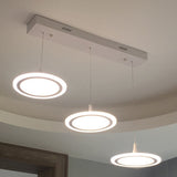 Minimalist White Led Circles Pendant Light For Stairs And Dining Area 3 /