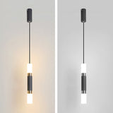 Modern Black Tube Pendant Lamp With Led Acrylic Ceiling Light - Ideal For Bedrooms / Warm A