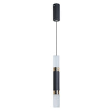 Modern Black Tube Pendant Lamp With Led Acrylic Ceiling Light - Ideal For Bedrooms