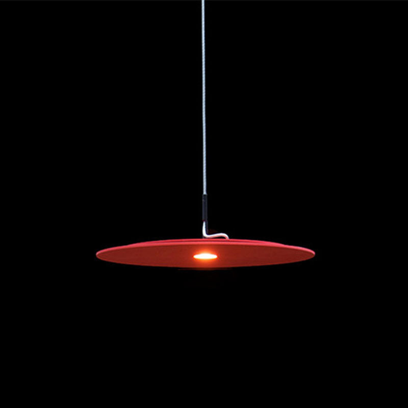 Minimalist Disk Pendant Lamp: Stylish Metal Suspension Light Fixture For Diner Bar And More Red / 10